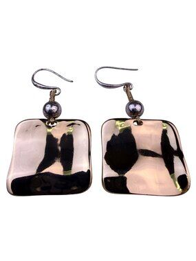 Robert Lee Morris RLM Soho Womens Gold Tone Hammered Square Dangle Earrings